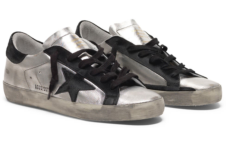 Lookbook (W) Golden Goose Super-Star ''Zilver Zwarte Ster Versleten'' GCOWS590.A8