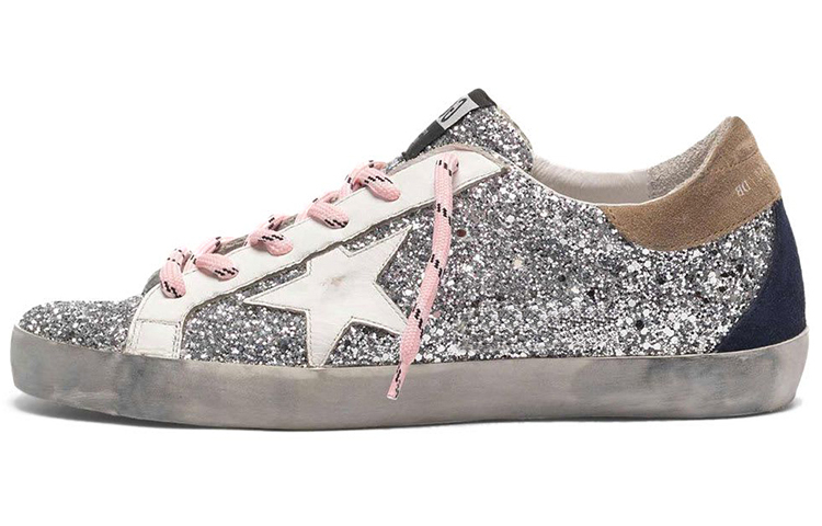 (W) Golden Goose Super-Star 'Silver Distressed'