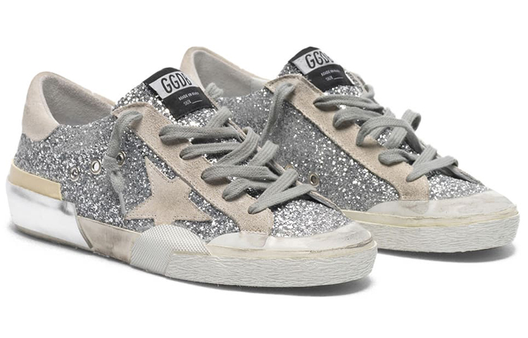(W) Golden Goose Super-Star 'Silver Glitter Patchwork' 圖 2