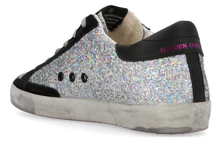(W) Golden Goose Super-Star 'Silver Glitter Star with Black Heel Distressed' 圖 4