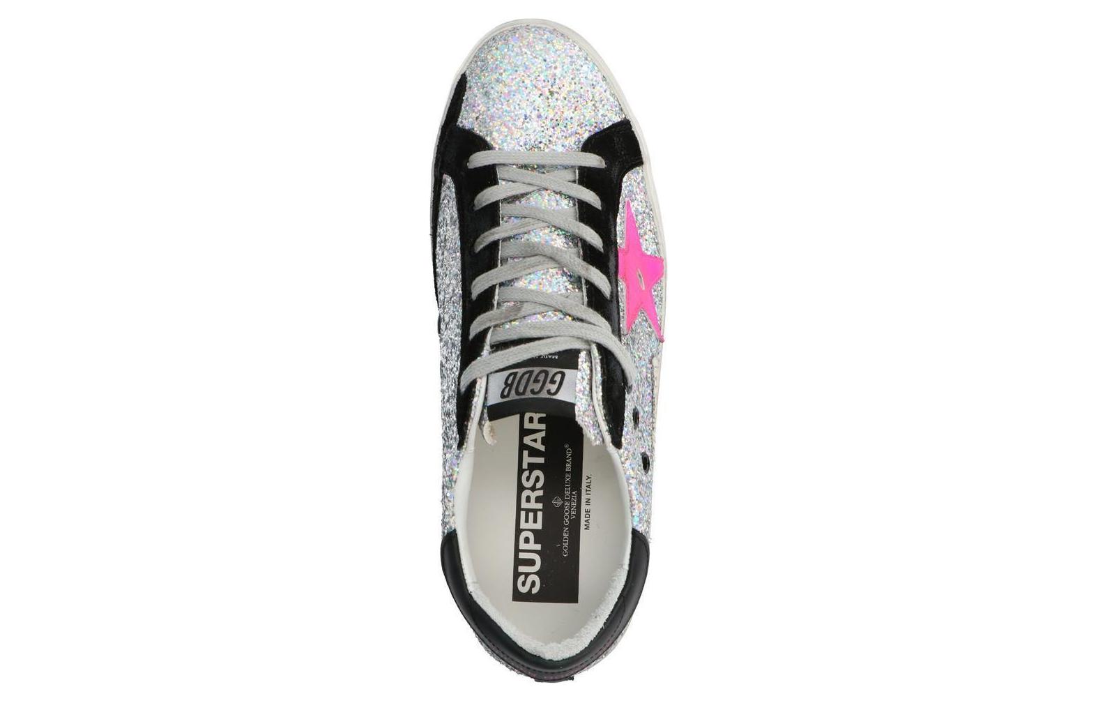 (W) Golden Goose Super-Star 'Silver Glitter Star with Black Heel Distressed' 圖 5