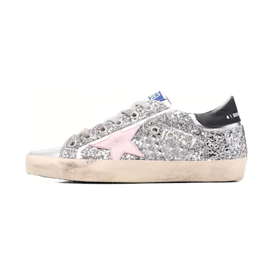 (W) Golden Goose Super-Star 'Silver Low-Top Lace-Up'