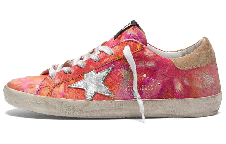 (W) Golden Goose Super-Star 'Silver Star Pink Tail'