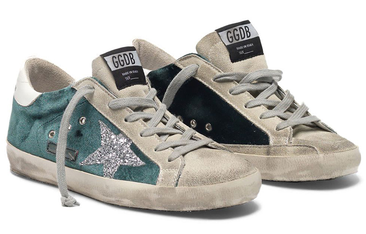 (W) Golden Goose Super-Star 'Velvet Shiny Star Green' 圖 2