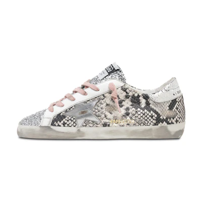 (W) Golden Goose Super-Star 'White Black Pink Snake'