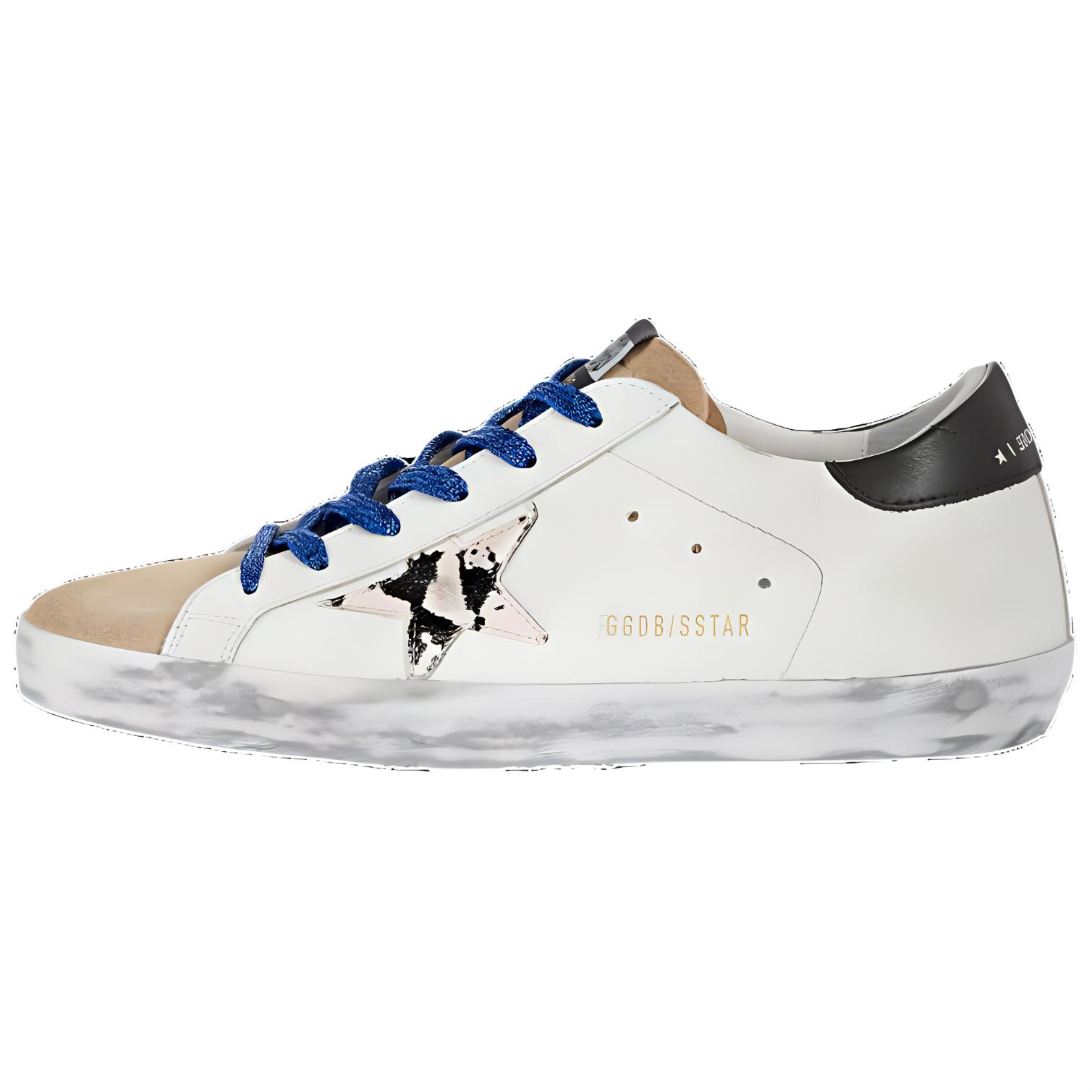 (W) Golden Goose Super-Star 'White Brown Black Distressed'