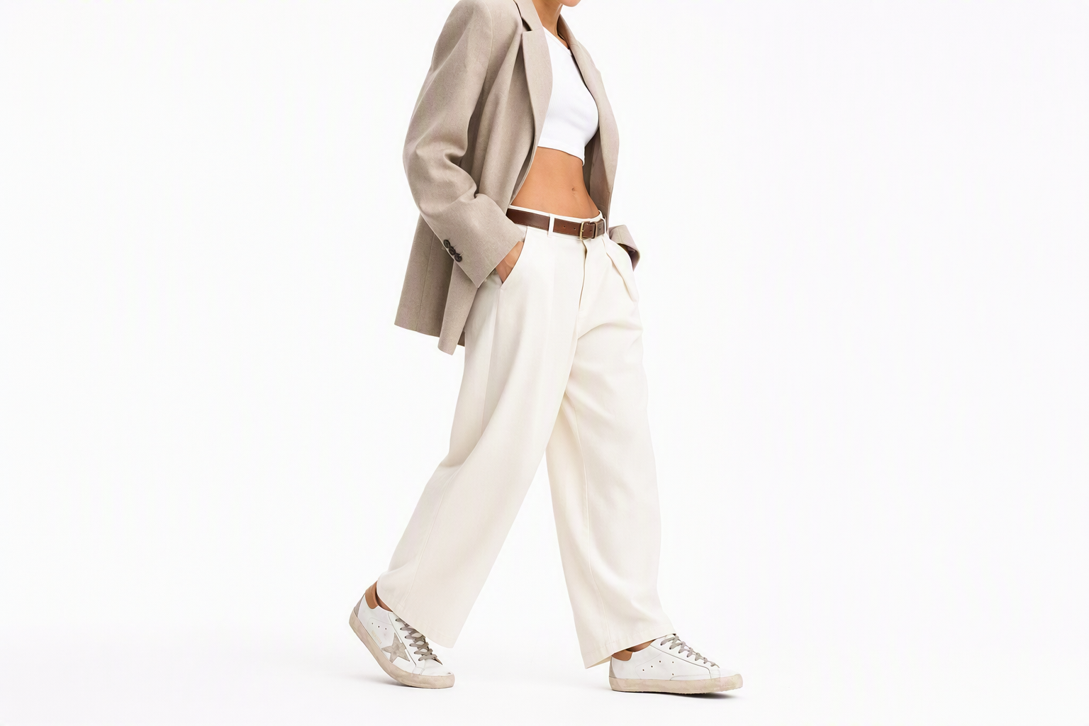 Order (W) Golden Goose Super-Star 'Blanco Marrón Desgastado' GWF00102.F002182.10803