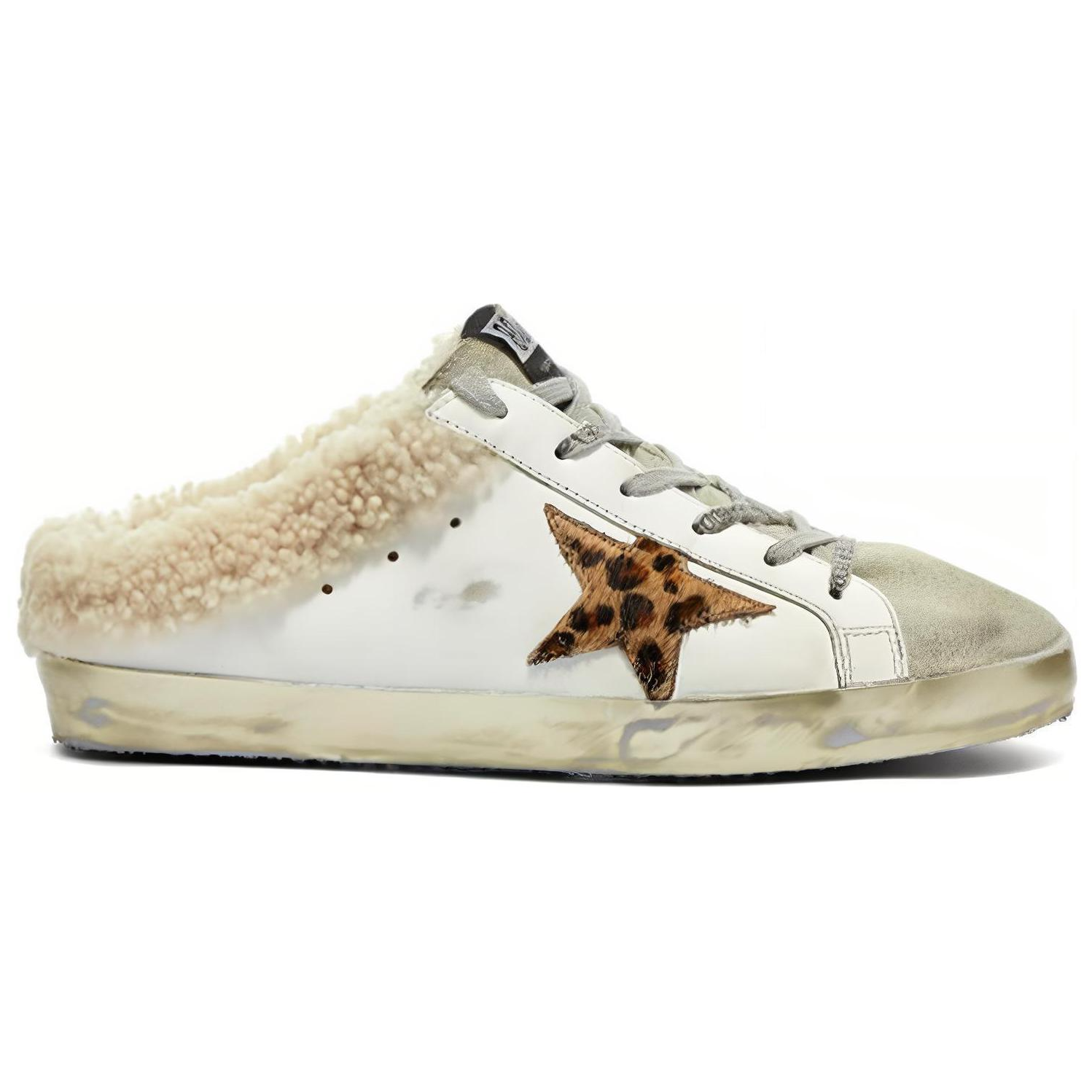 (W) Golden Goose Super-Star 'White Fuzzy Toe Leather Mule' 圖 2