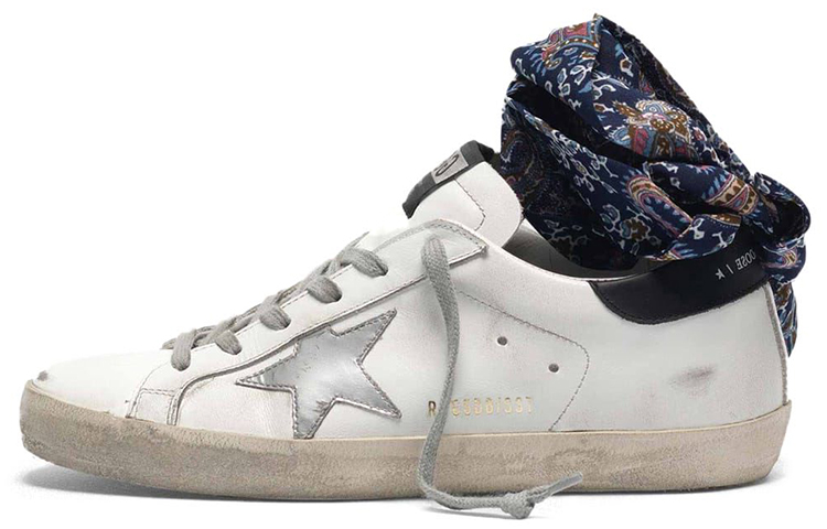 (W) Golden Goose Super-Star 'White Goat Leather with Scarf Detail'