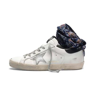 (W) Golden Goose Super-Star 'White Goat Leather with Scarf Detail'