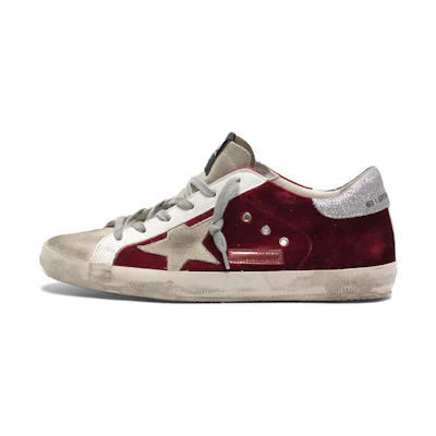 (W) Golden Goose Super-Star 'White Red Silver Distressed'