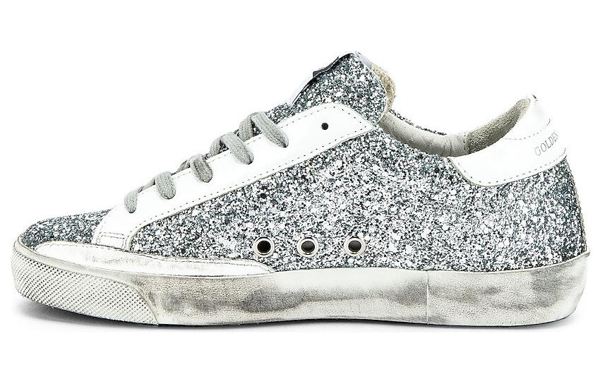 Order 金鵝 Super-Star 復古做舊 時尚板鞋 女款 亮片白色