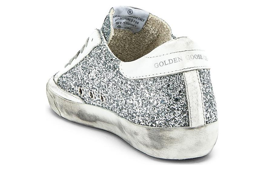 Shop 金鵝 Super-Star 復古做舊 時尚板鞋 女款 亮片白色