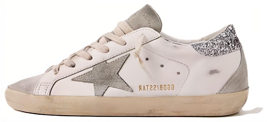 (Women) Golden Goose Super-Star 'White Silver Distressed' GWF00102.F004712.10273 Buy (Women) Golden Goose Super-Star 'White Silver Distressed' GWF00102.F004712.10273