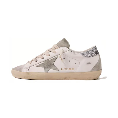 (W) Golden Goose Super-Star 'White Silver Distressed'