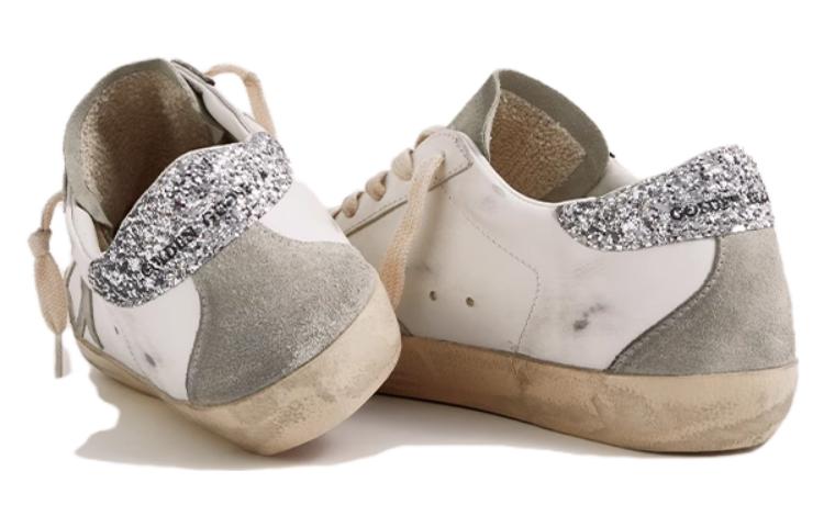 Purchase 金鵝 Super-Star 皮革 時尚圓頭 低筒 板鞋 女款 白色銀尾 做舊版