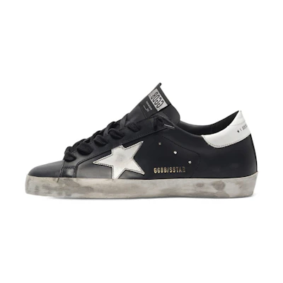(W) Golden Goose Super-Star 'White Star Distressed Black and White'