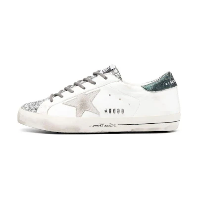 (W) Golden Goose Super-Star Glitter Cream Silver