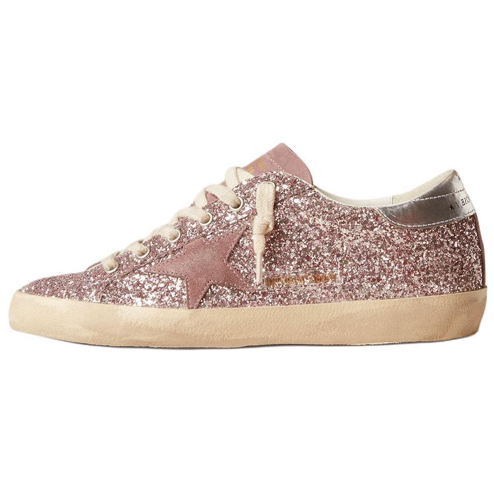 (Women) Golden Goose Super-Star Pink Low-Top Leather Sneakers for Women. GWF00101.F005942.82670