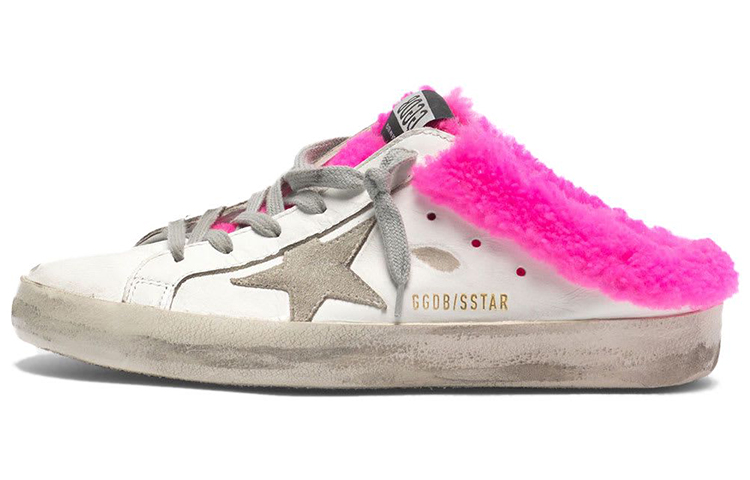 (W) Golden Goose Super-Star Sabot 'Grey Star Wool-Lined White'