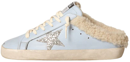 (Women) Golden Goose Super-Star Sabot Leather Clogs Blue Casual Shoes GWF00110.F003779.50735 (Women) Golden Goose Super-Star Sabot Leather Clogs Blue Casual Shoes GWF00110.F003779.50735
