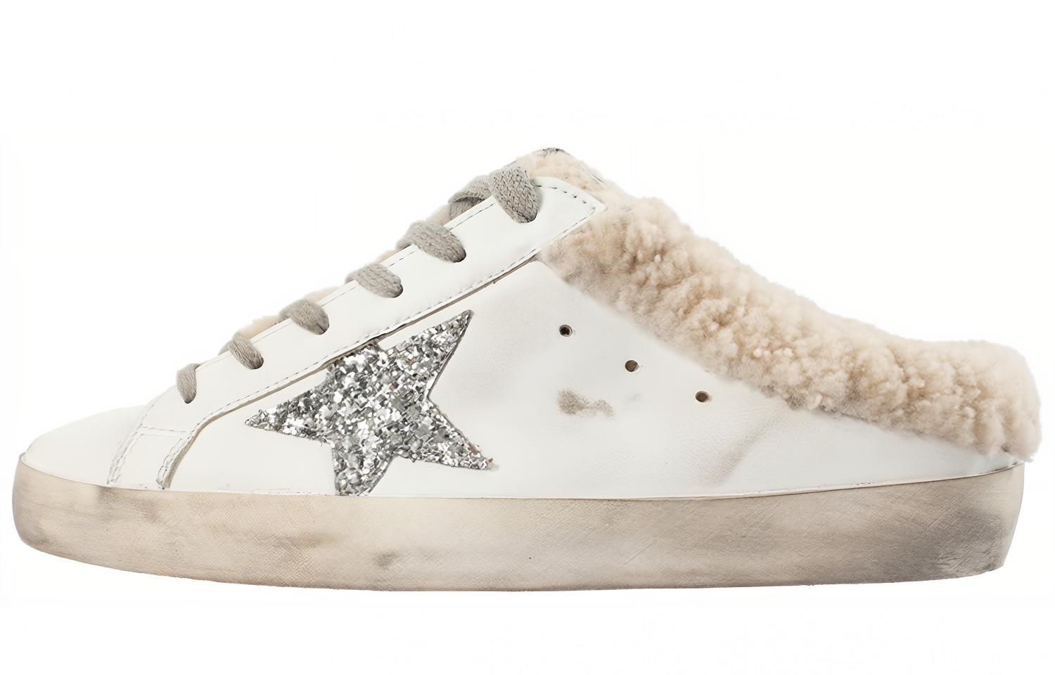 (Women) Golden Goose Super-Star Sabot White Silver Beige GWF00110.F002306.10224