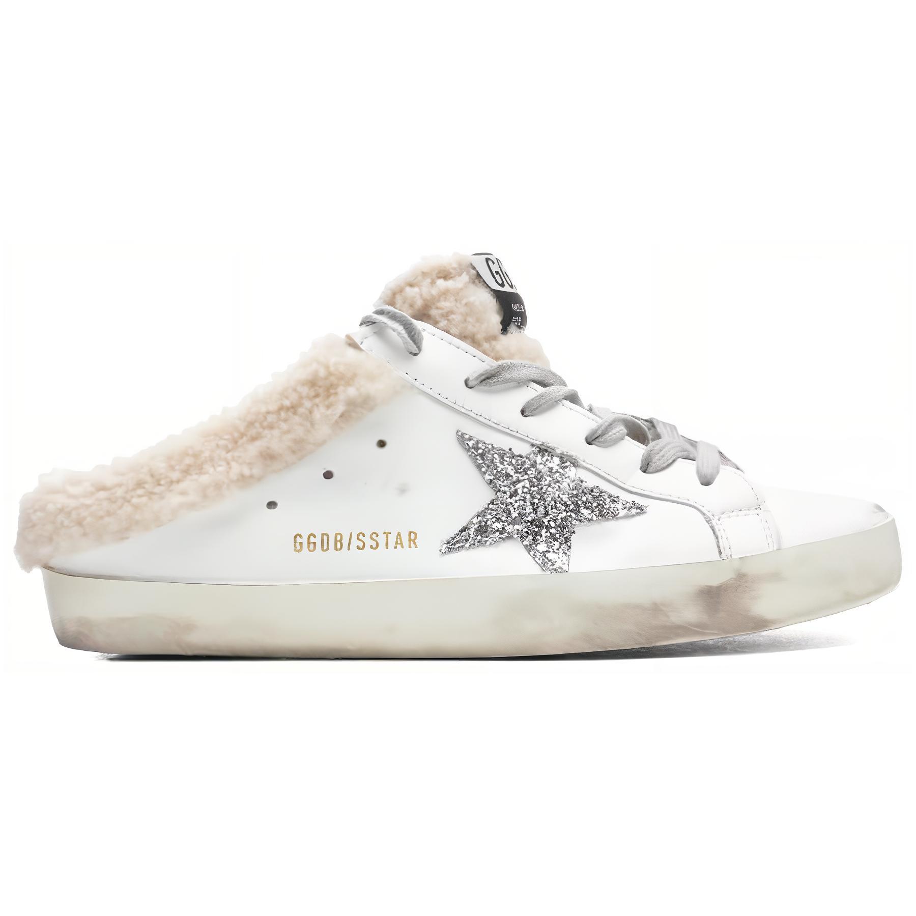 Order (W) Golden Goose 超级明星白色银色米色女鞋拖鞋 GWF00110.F002306.10224