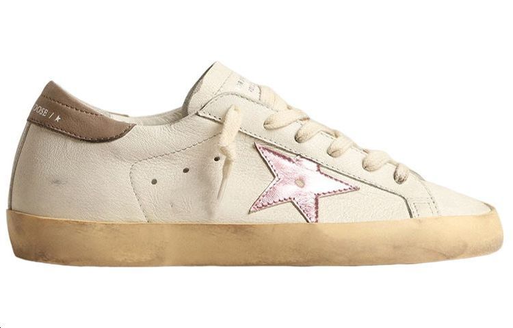 Order (W) Golden Goose Super-Star 白色古典粉色金属运动鞋 GWF00101.F004065.11373