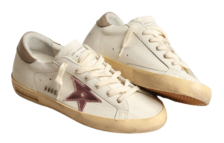 Lookbook (W) Golden Goose Super-Star 白色古典粉色金属运动鞋 GWF00101.F004065.11373