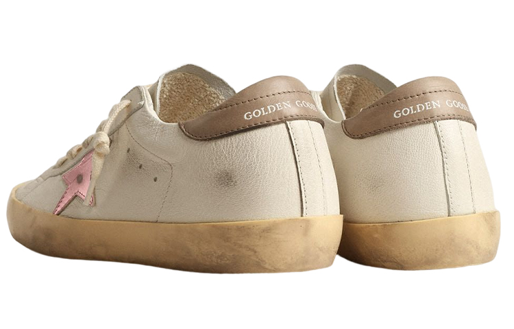 Shop (W) Golden Goose Super-Star 白色古典粉色金属运动鞋 GWF00101.F004065.11373