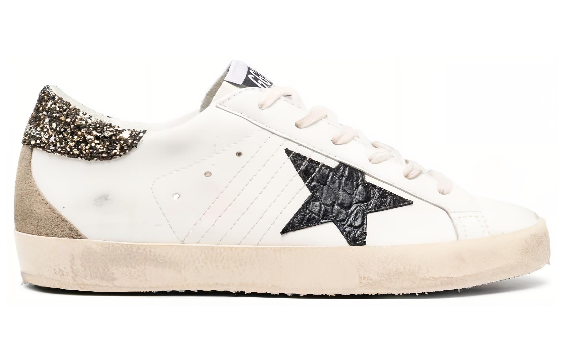 Order 金鵄 Super-Star 小牛皮 圓頭綁帶 低筒 板鞋 女款 白色 做舊版