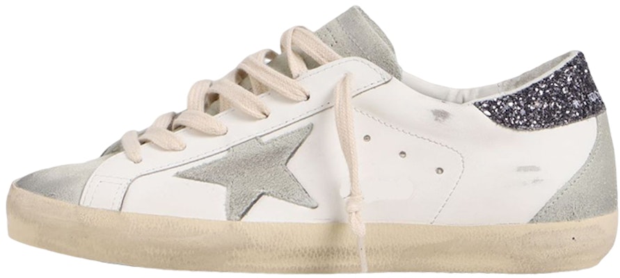 (Women) Golden Goose Super-Star White Dark Grey Glitter GWF00102.F004108.11166 Buy (Women) Golden Goose Super-Star White Dark Grey Glitter GWF00102.F004108.11166