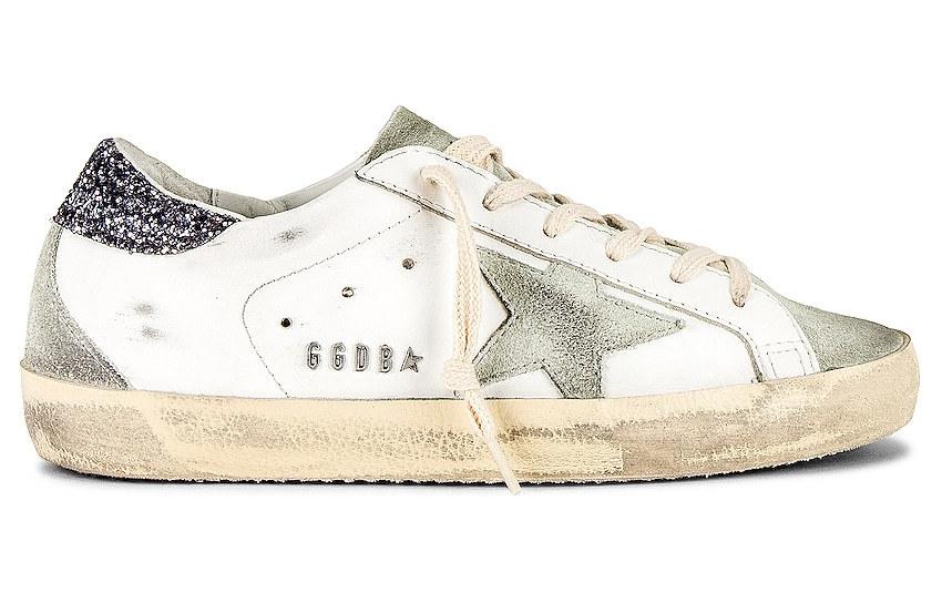 Order (W) Golden Goose Super-Star Blanco Gris Oscuro con Brillo GWF00102.F004108.11166