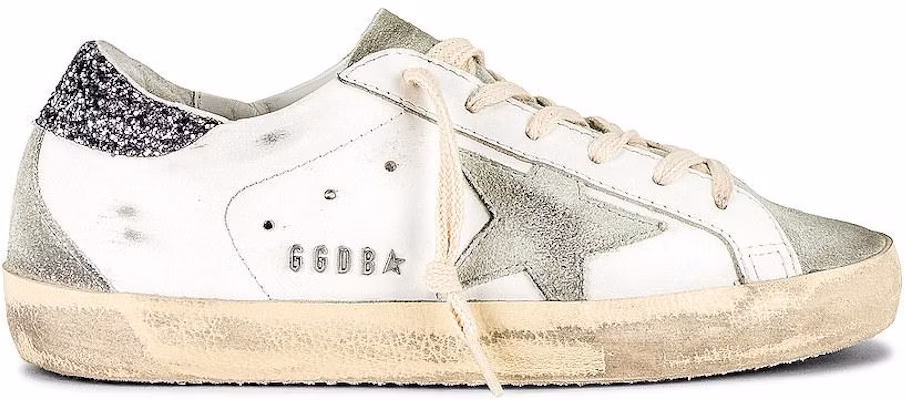 (Women) Golden Goose Super-Star White Dark Grey Glitter GWF00102.F004108.11166 Order (Women) Golden Goose Super-Star White Dark Grey Glitter GWF00102.F004108.11166