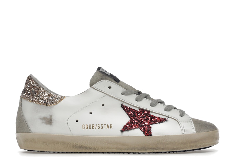 Buy (Women) Golden Goose Super-Star White Red Glitter GWF00102.F001754.10694