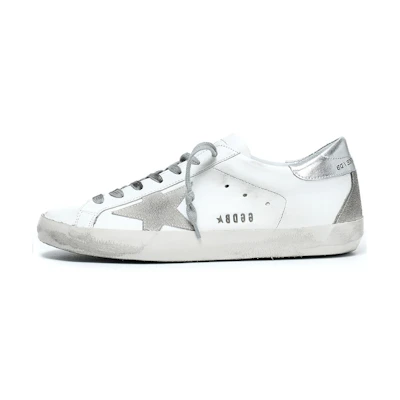 (W) Golden Goose Super-Star White Silver