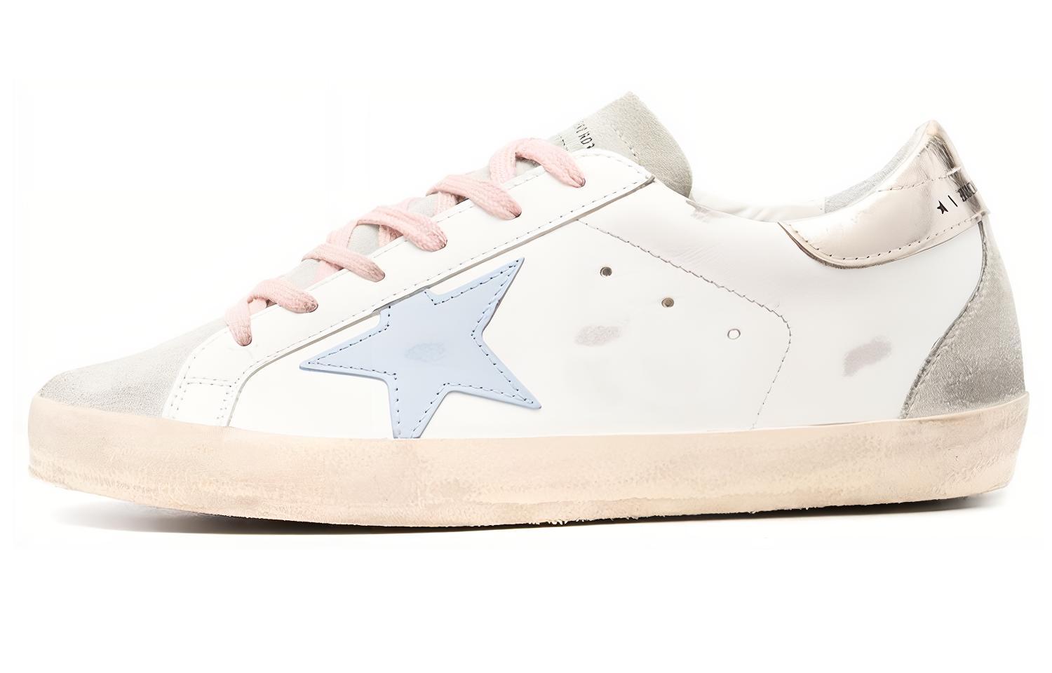 (W) Golden Goose Super-Star White Silver Ice Blue