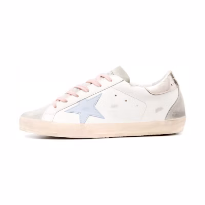 (W) Golden Goose Super-Star White Silver Ice Blue