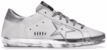 (Women) Golden Goose Super-Star White Silver Sparkle GWF00101.F000314.80185 (Women) Golden Goose Super-Star White Silver Sparkle GWF00101.F000314.80185