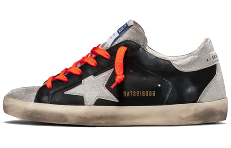 (W) Golden Goose Super Star 'Black/Orange/Silver'