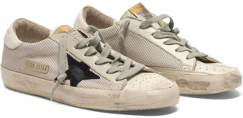 (Women) Golden Goose Super-Star 'Black Star Distressed Cream' GCOWS590.P9 Order (Women) Golden Goose Super-Star 'Black Star Distressed Cream' GCOWS590.P9