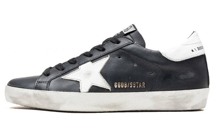 (W) Golden Goose Super-Star 'Distressed Black and White'
