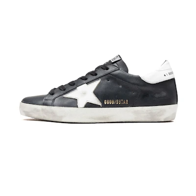 (W) Golden Goose Super-Star 'Distressed Black and White'