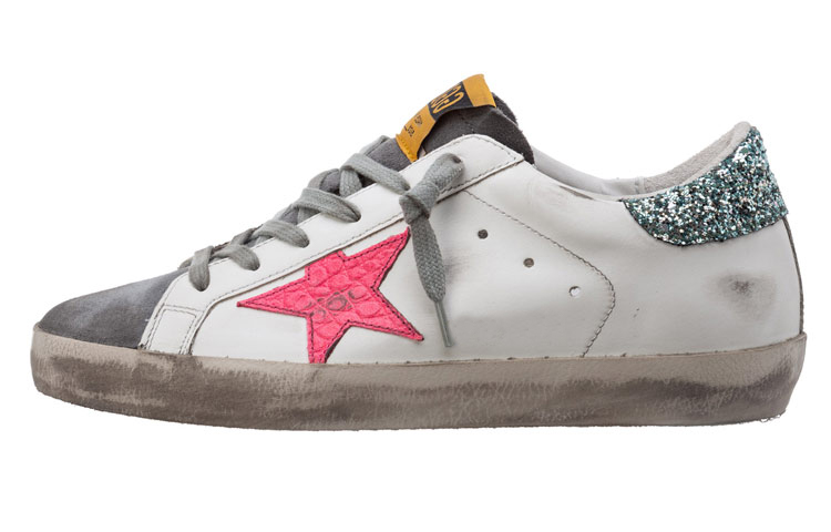 (W) Golden Goose Super-Star 'Distressed White Grey Pink'