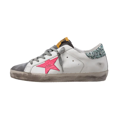 (W) Golden Goose Super-Star 'Distressed White Grey Pink'