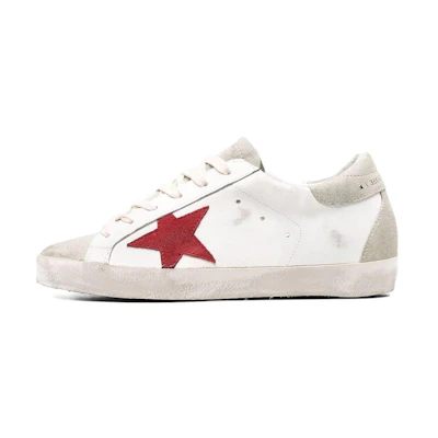 (W) Golden Goose Super-Star 'Distressed White Red'