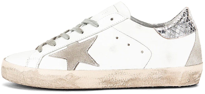 (W) Golden Goose Super-Star 'Garis Tumit Perak Putih Usang' G35WS590.O77 Buy (W) Golden Goose Super-Star 'Garis Tumit Perak Putih Usang' G35WS590.O77