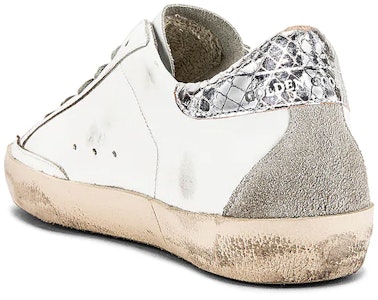 (W) Golden Goose Super-Star 'Garis Tumit Perak Putih Usang' G35WS590.O77 Shop (W) Golden Goose Super-Star 'Garis Tumit Perak Putih Usang' G35WS590.O77