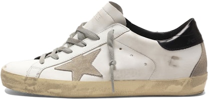(Women) Golden Goose Super Star 'White Black Distressed Lettering' GCOWS590.W55 (Women) Golden Goose Super Star 'White Black Distressed Lettering' GCOWS590.W55