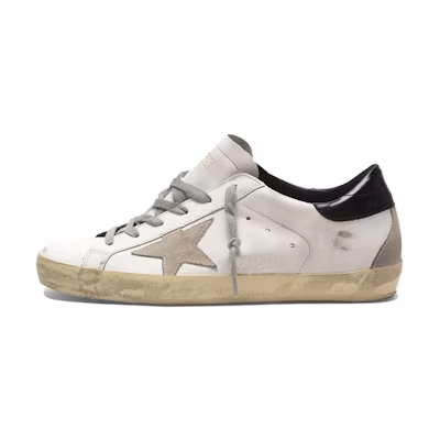 (W) Golden Goose Super Star 'White Black Distressed Lettering'